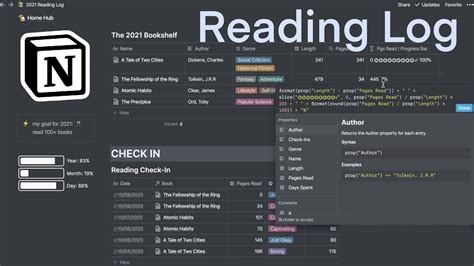 Reading Log Notion Template