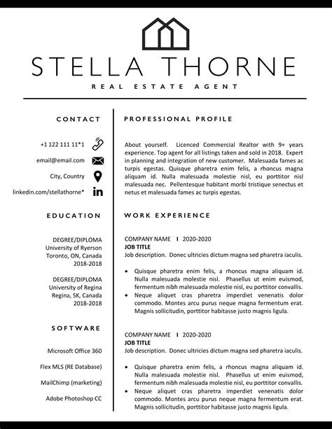 Real Estate Agent Resume Template