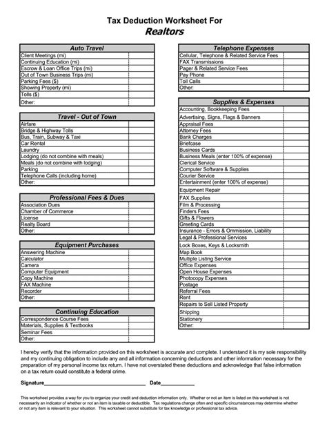 Real Estate Agent Tax Template