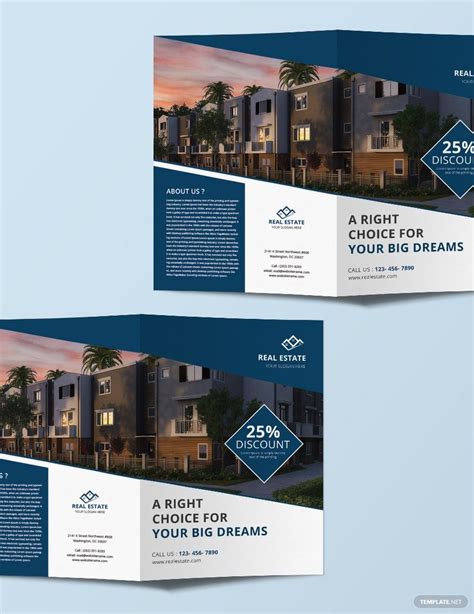 Real estate bi-fold pamphlet template