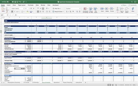 Real Estate Development Pro Forma Template Excel Free Download