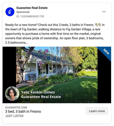 Example of market update real estate Facebook ad