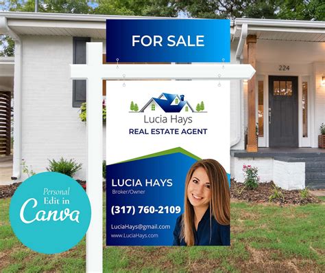 Real Estate For Sale Sign Template