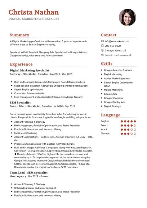 Real Estate Marketing Specialist Resume Template