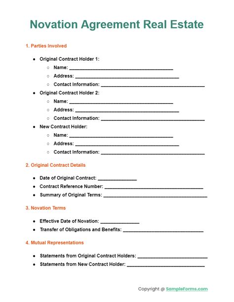 Real Estate Novation Agreement Template 10