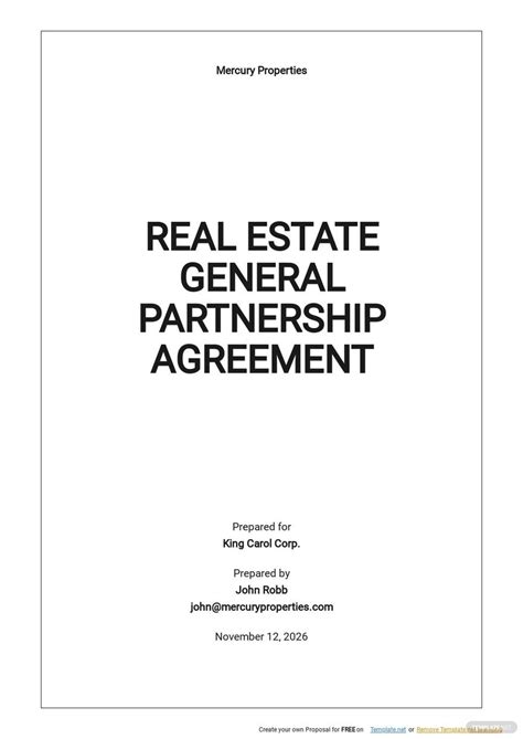 Real Estate Partnership Template