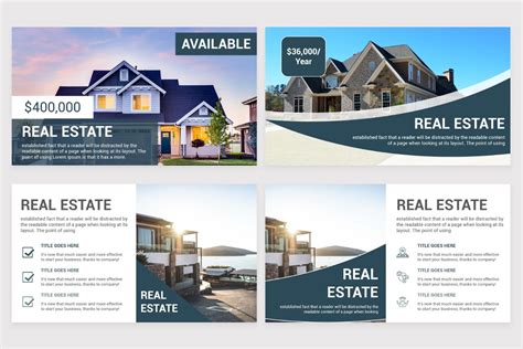 Image of a real estate PowerPoint template with a modern design