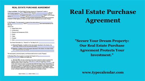 Real Estate Purchase Agreement Template