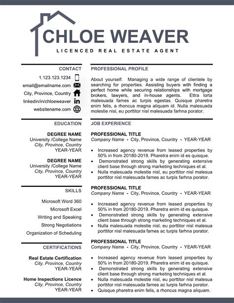 Real Estate Sales Resume Template