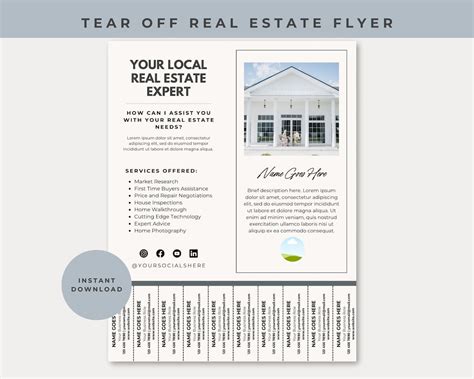 Real Estate Tear-Off Flyer Template