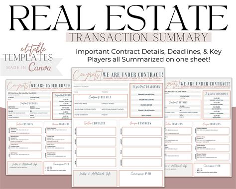 Real Estate Transaction Template Example