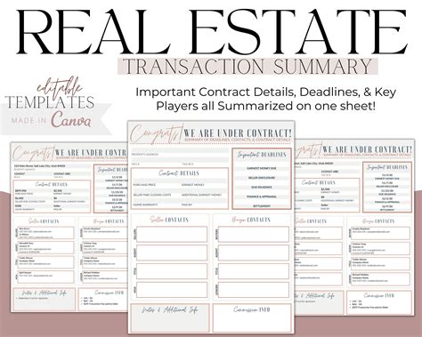 Real Estate Transaction Template Free