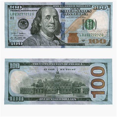 Realistic $100 bill print