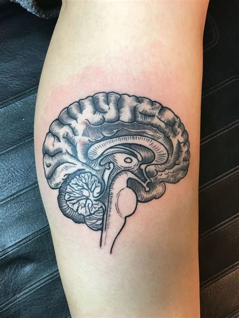 Realistic Brain Tattoo