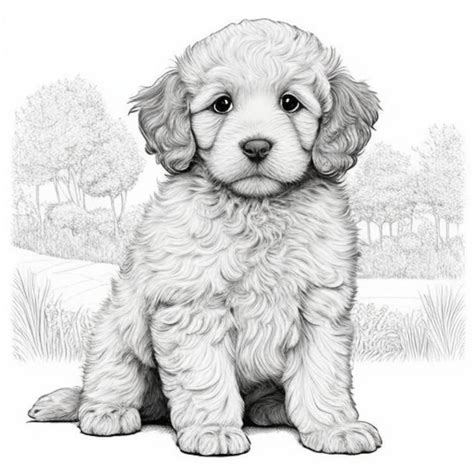 Realistic Dog Coloring Page