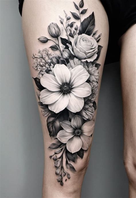 Realistic leg tattoos