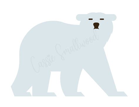 Realistic polar bear face template drawing