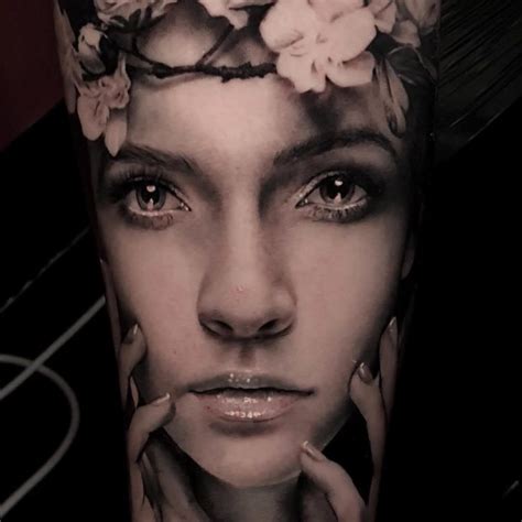 Realistic portrait half sleeve tattoos