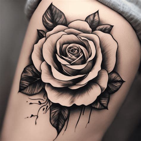 Realistic rose tattoo design