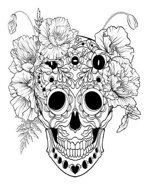 Realistic Skull Coloring Pages