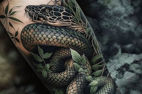 Realistic Snake Tattoo