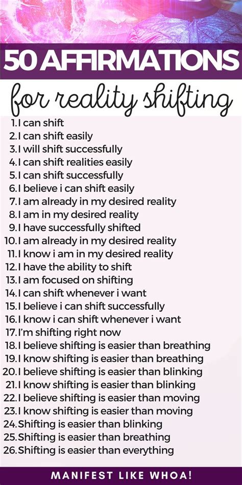 Affirmation Technique for Reality Shifting