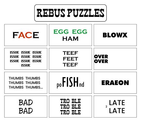 Rebus Puzzle Examples