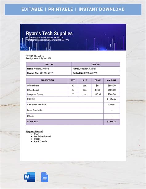 Benefits of using a custom receipt book template