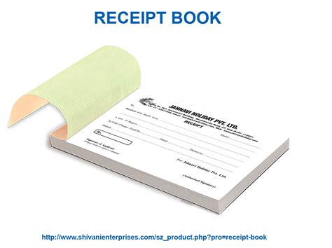 Designing a custom receipt book template