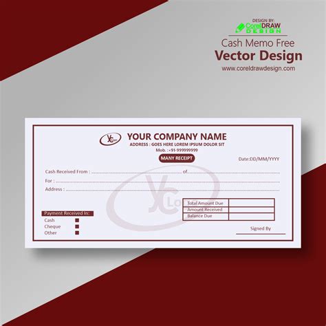 Designing a custom receipt book template