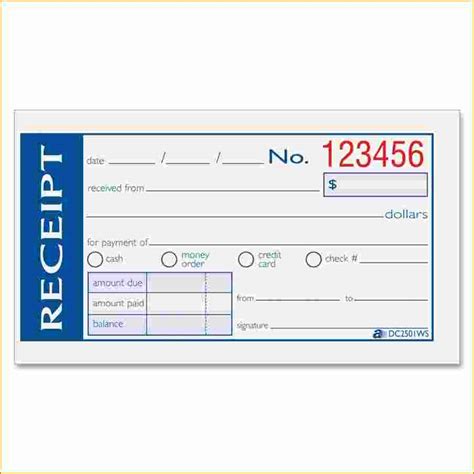 Formatting a custom receipt book template