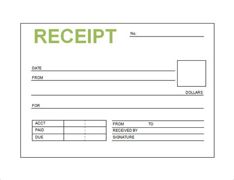 Receipt Book Template for Microsoft Word