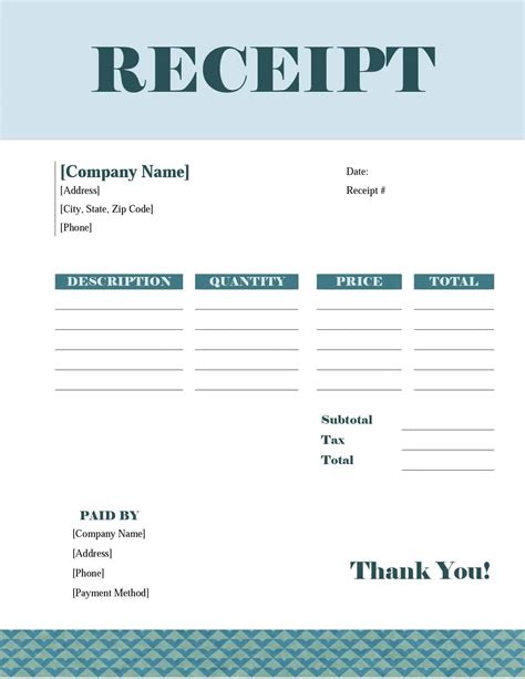 Receipt Generator Template