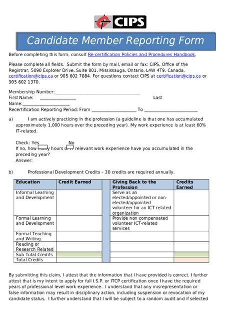 Recertification and Reporting