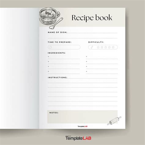 A word recipe book template on a kitchen counter