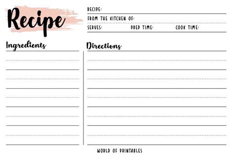 Recipe Card Template