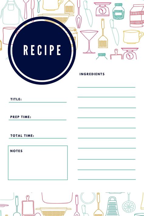 Recipe Card Template Design Ideas