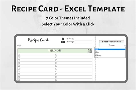 Recipe Card Template Excel Example 10