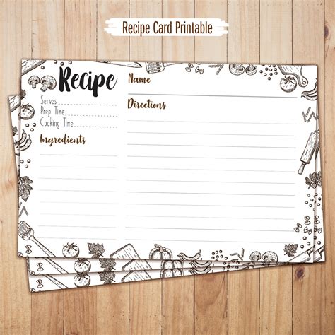 Recipe Card Template Key Features