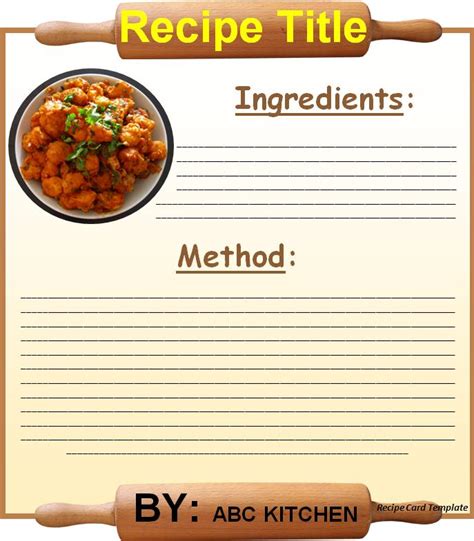 Recipe Card Template Sample