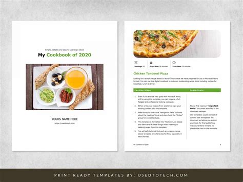 Recipe eBook template for Microsoft Word