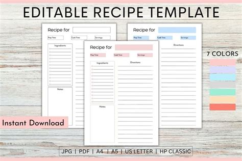 Recipe Templates for Lasting Memories