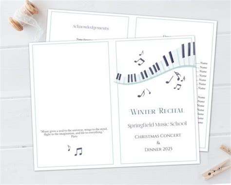 Recital Program with Notes Template