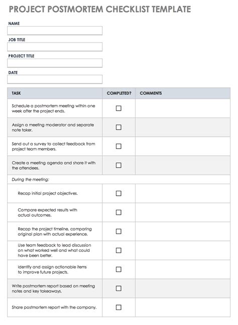 Recommendations and Action Plan Post Mortem Report