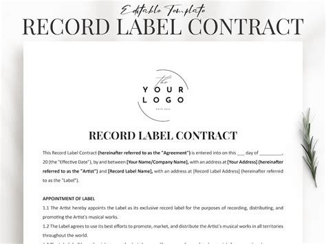 Record Label Contracts Template