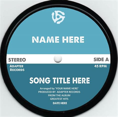 Record Label Template Example