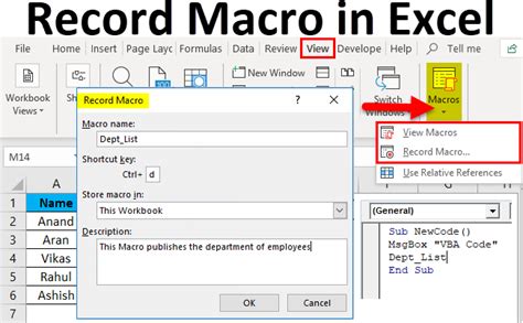 Record a macro in Excel