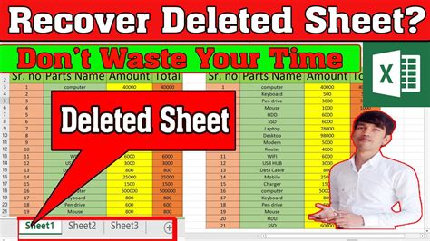 Recover Deleted Sheet in Excel