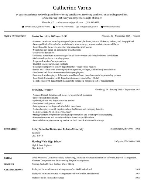 Recruiter Resume Template