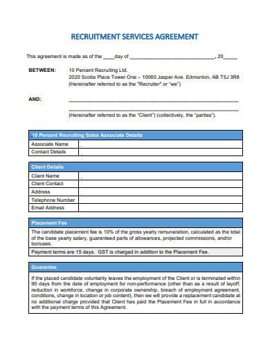 Recruitment Services Contract Template Example